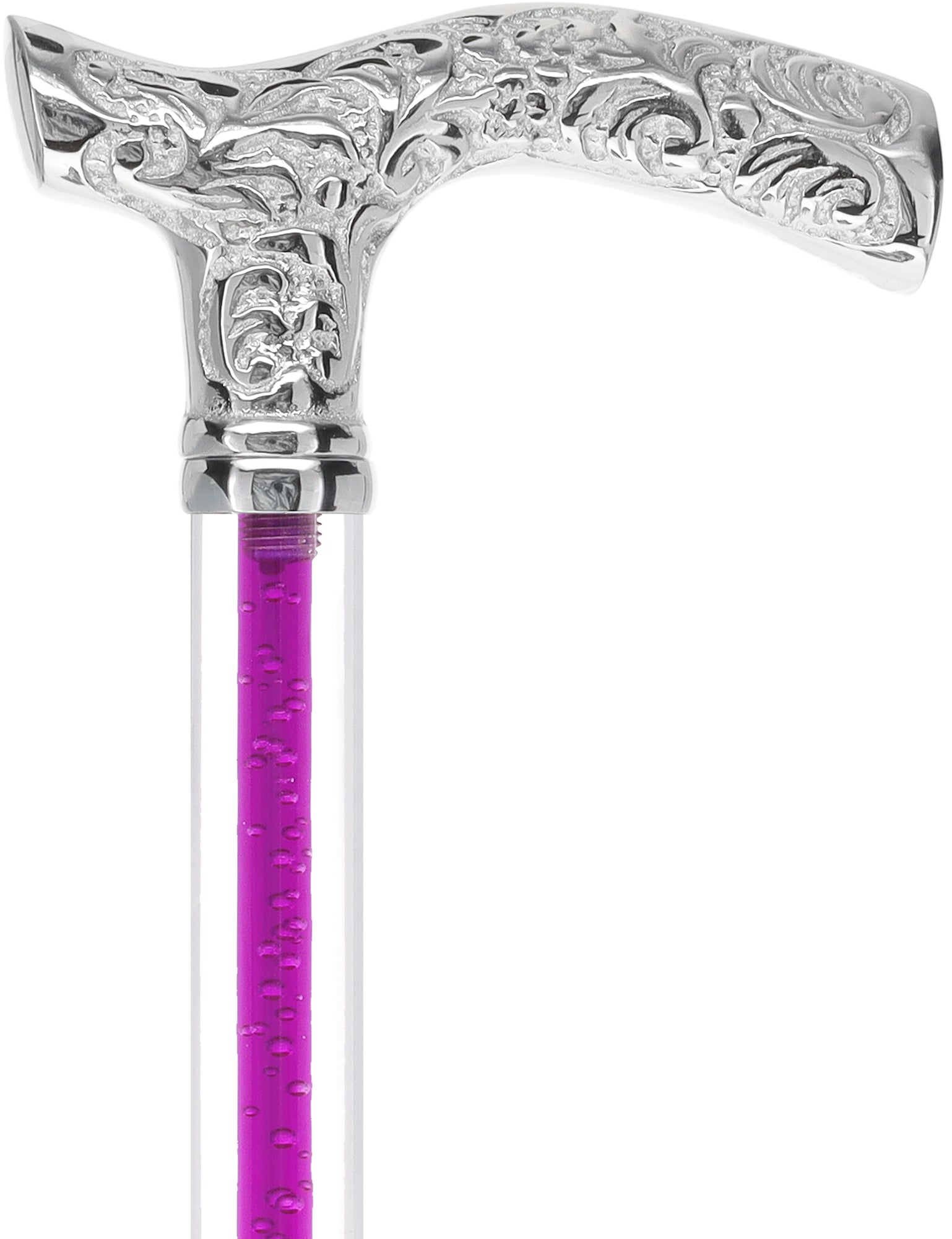 Color Crystal Elegance Chrome Fritz Cane with Invisible Acrylic Shaft Options Free Shipping Genuine