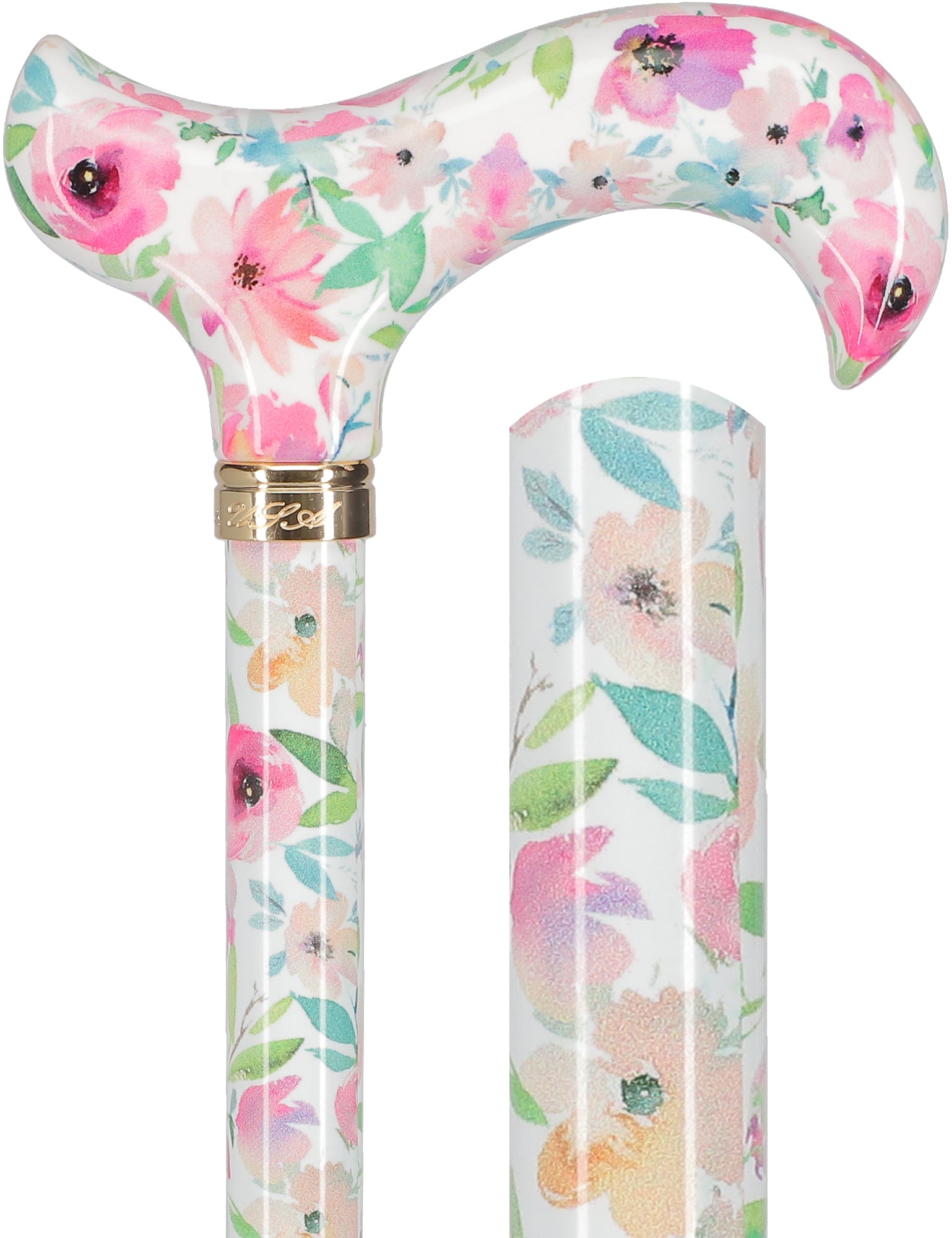 Watercolor Flowers: Designer Adjustable Cane w/ Patterned Handle Clearance Shop