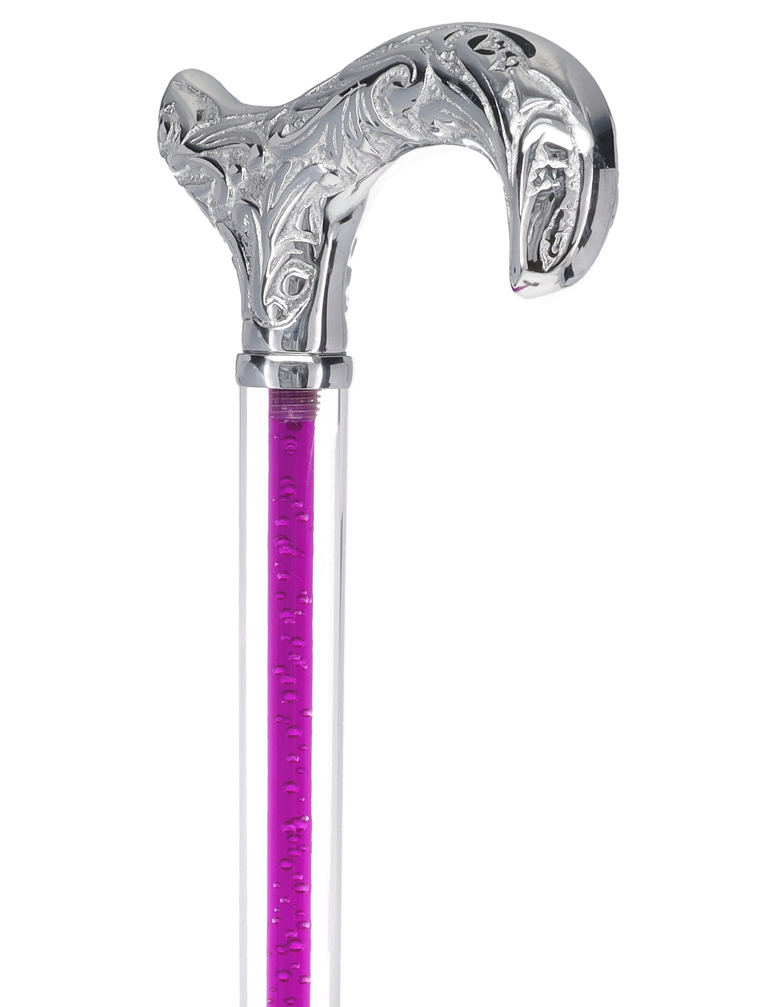 Color Crystal Elegance Chrome Derby Cane with Invisible Acrylic Shaft Options Geniue Stockist