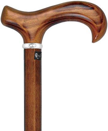 Scratch & Dent Scorched Beechwood Derby Walking Cane With Scorched Beechwood Shaft and Silver Collar V1408 Top Quality Online