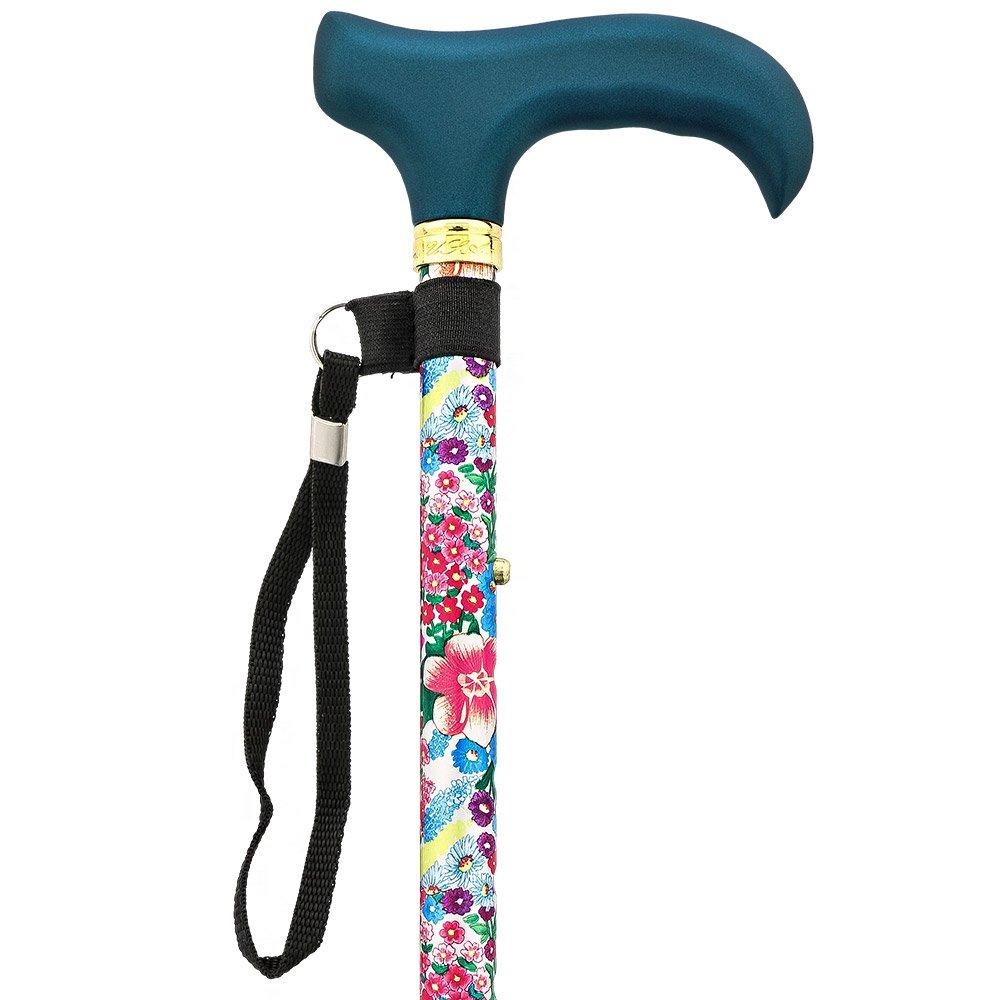 Beautiful Bouquet Adjustable Folding Cane w/ SafeTbase Sast