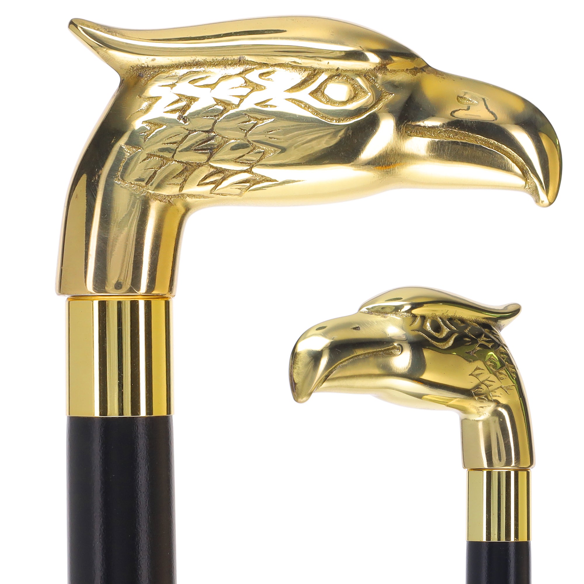 Brass Eagle Handle Walking Cane w/ Custom Shaft and Collar Sale Manchester