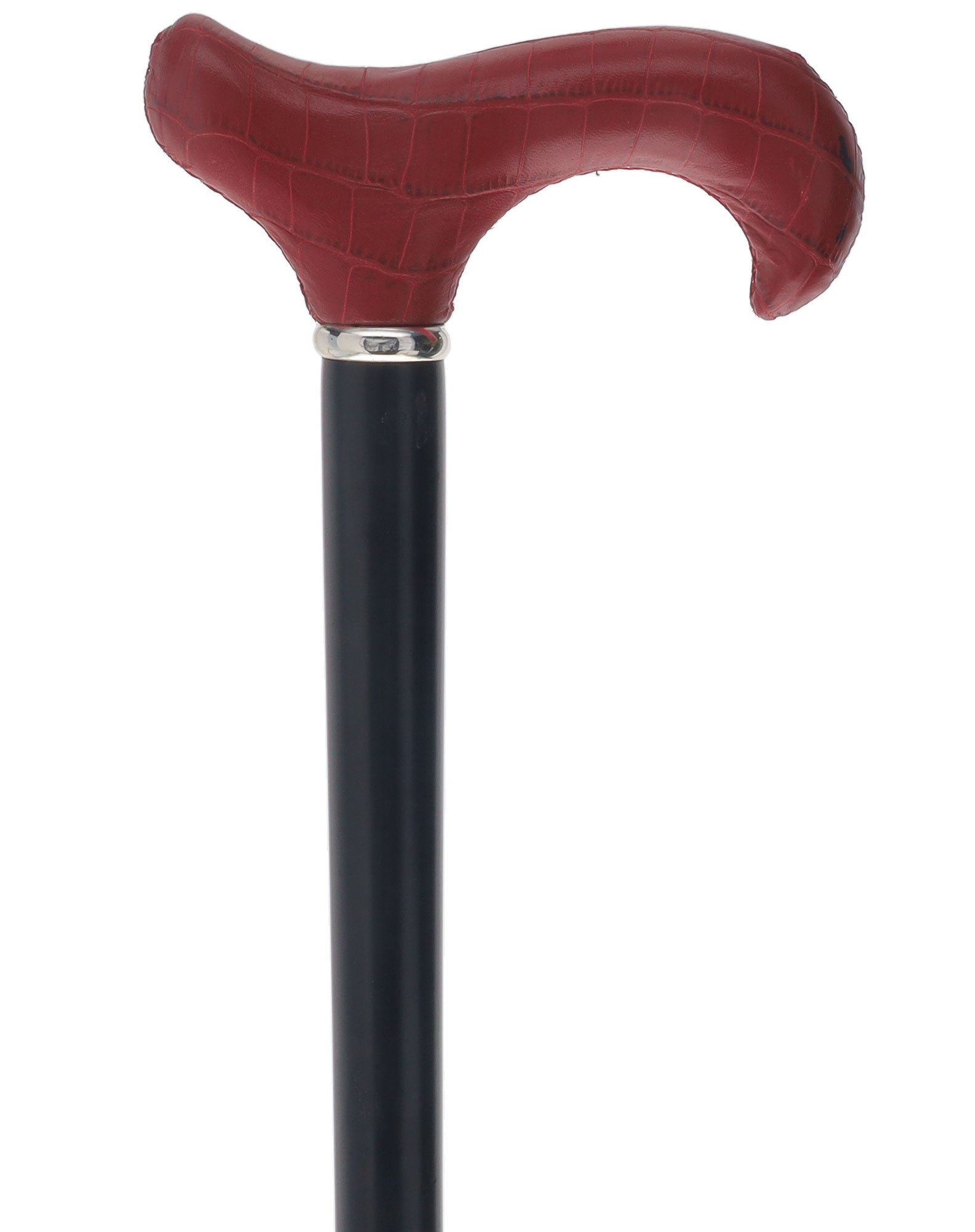 Unique single item listing: Red leather wrapped handle walking cane w/ black shaft Cheap Usa Stockist