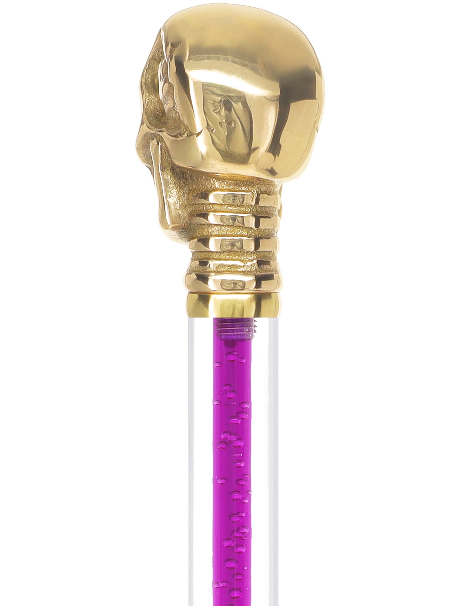 Color Crystal Elegance Brass Skull Cane with Invisible Acrylic Shaft Options Free Shipping 100% Guaranteed