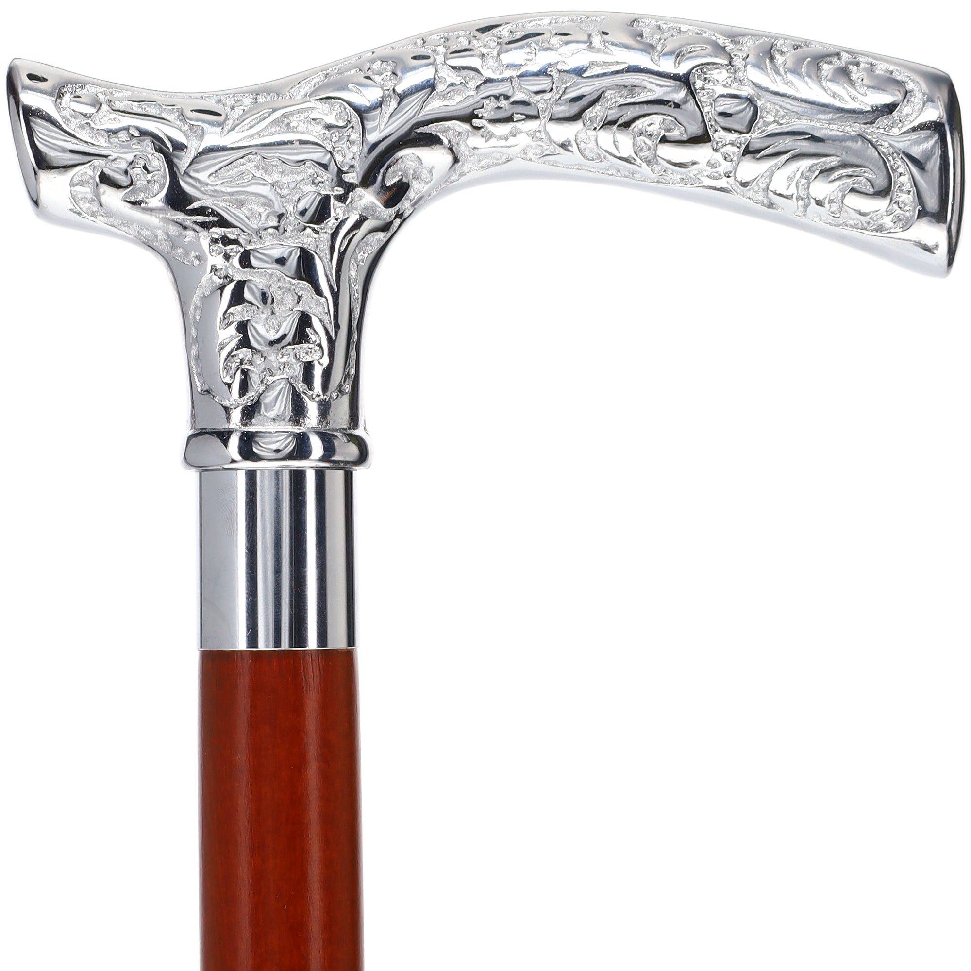 Scratch and Dent Chrome Plated Fritz Handle Walking Cane w/ Ash Shaft and  Brass Silver Collar V3168 Cheap Websites