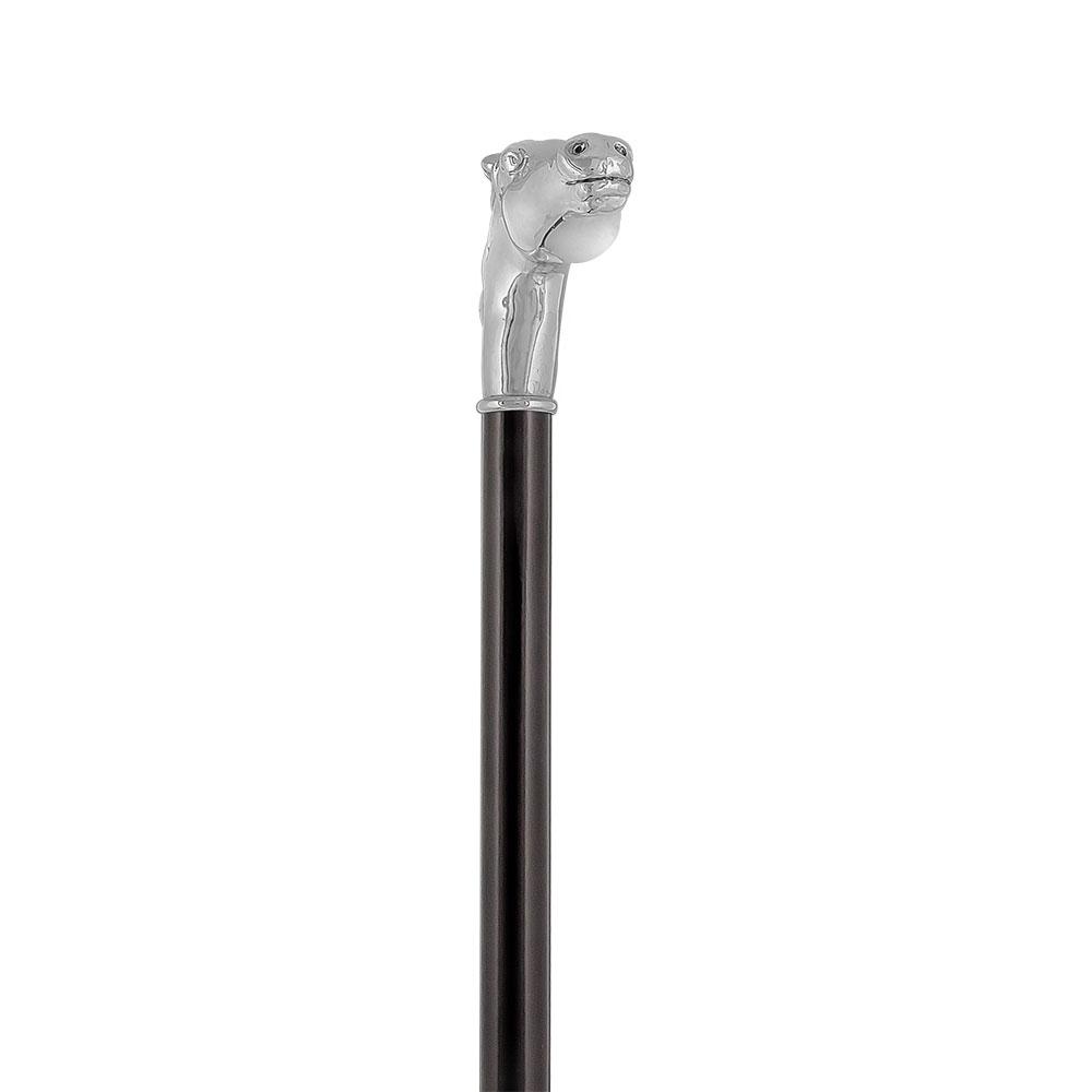 Scratch & Dent Silver 925r Horse Walking Cane with Black Beechwood Shaft and Collar V1837 Clearance Pictures