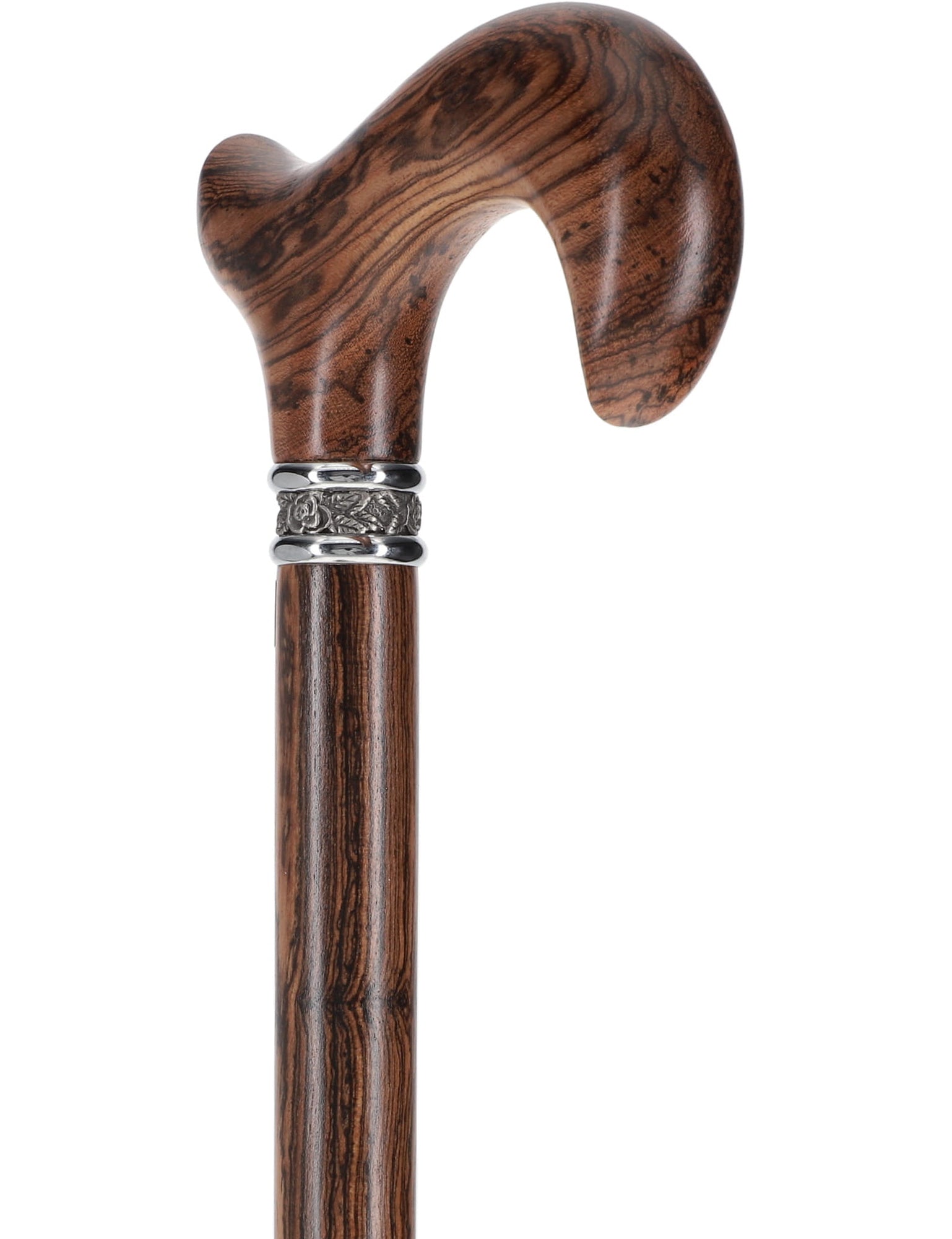 Luxury Natural Bocote Wood Derby Cane - Nature's Design - Collar Option Sale Best Pices