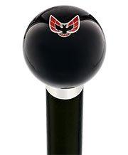 Licensed Firebird Emblem Black Round Knob Cane w/ Custom Wood Shaft & Collar Discount Wide Range Of