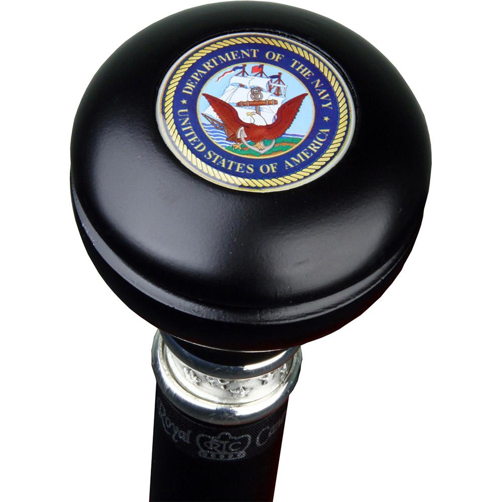 Navy Emblem Knob Stick: Large Knob, Pewter Collar Buy Cheap Huge Surprise