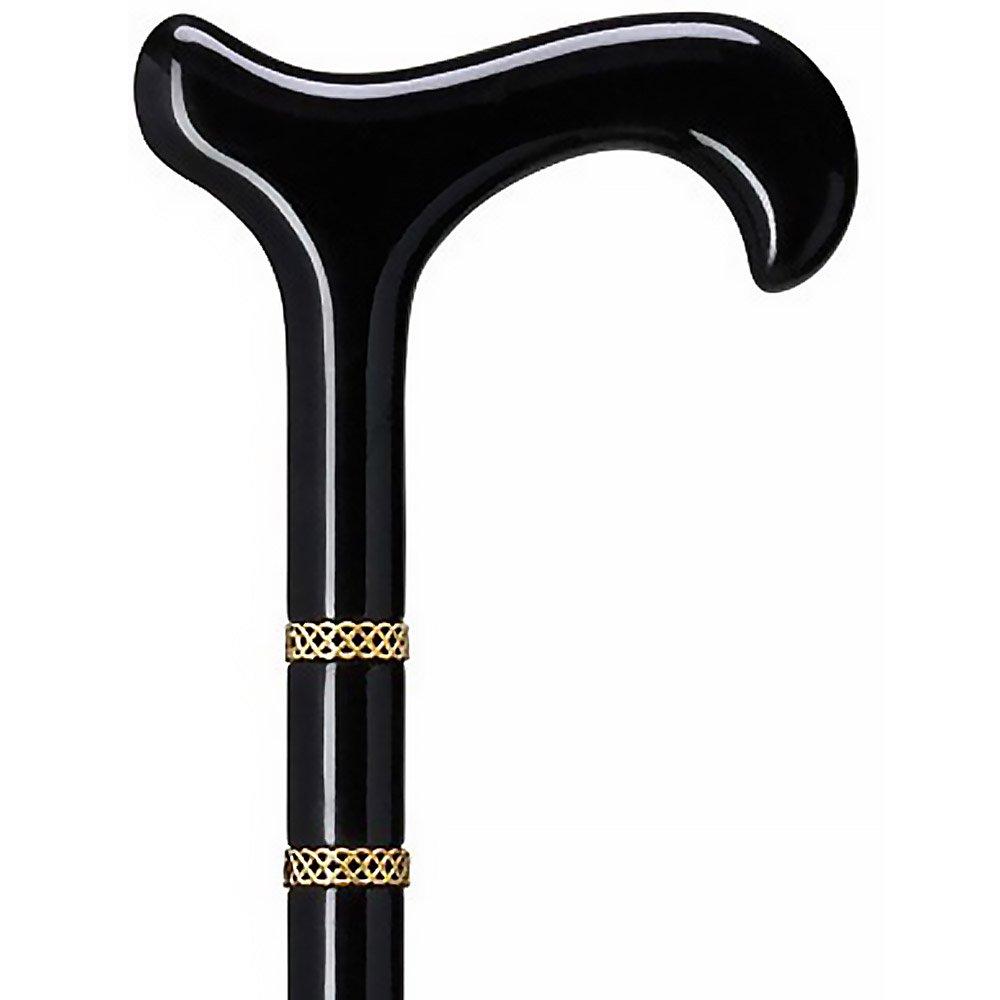 Gold & Black Derby Cane: Braided Design, Double Collar Outlet Reliable