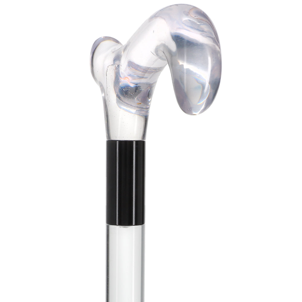 Elevate Style: Clear Lucite Cane with Customizable Collar Free Shipping Geniue Stockist