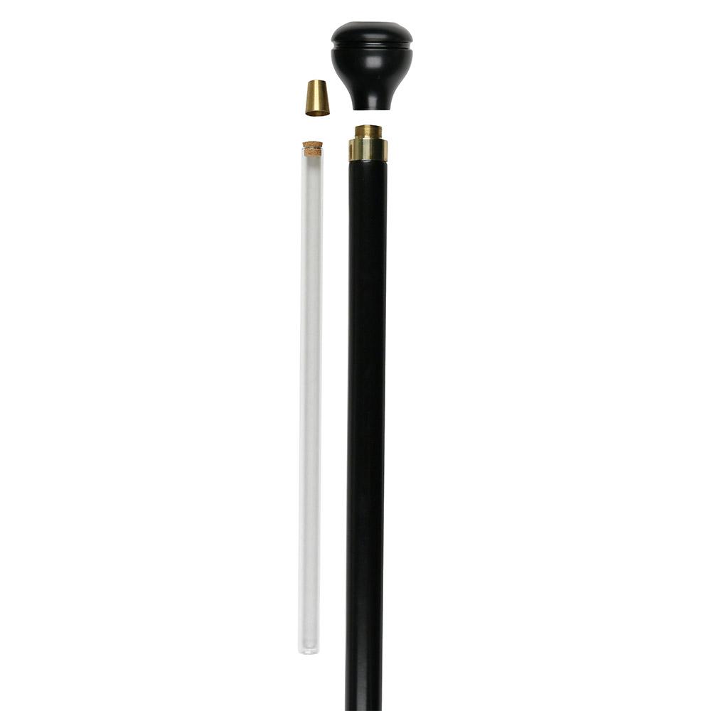 Scratch and Dent Veterans of War Flask Knob Walking Stick With Black Beechwood Shaft and Brass Collar V1640 Outlet Purchase