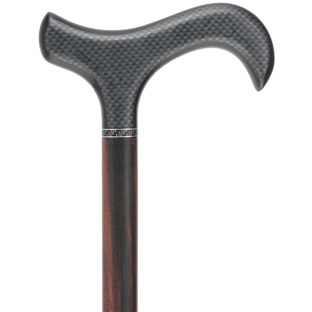 Exotic Ebony Wood on Carbon Fiber - Derby Walking Cane Professional