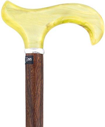 Scratch & Dent Lemon Ice Derby Walking Cane With Genuine Rosewood Shaft and Silver Collar V1460 Low Pice Sale Online