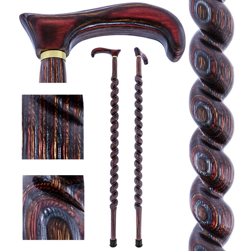 USA-Made Twisted Spiral Cane: Rustic Red Durable Laminate Wiki For Sale