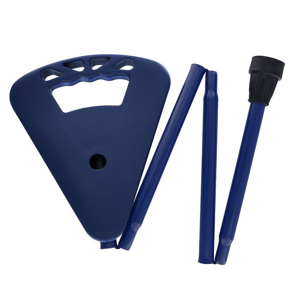 Flipstick Straight Folding Seat Cane Blue w/ Blue Bag - Non-Adjustable Pictures For Sale