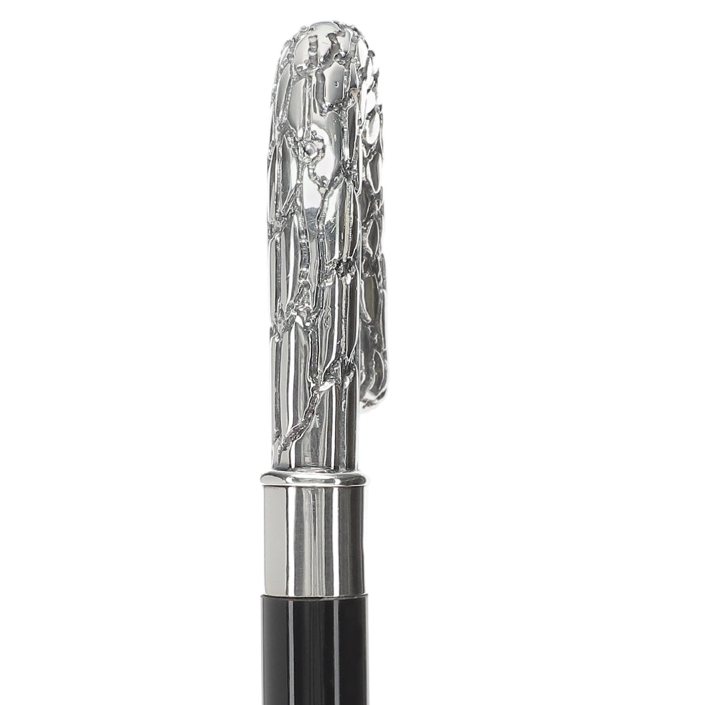 Italian Luxury: Embossed Tourist Cane, Crafted in 925r Silver Buy Cheap Best Store To Get