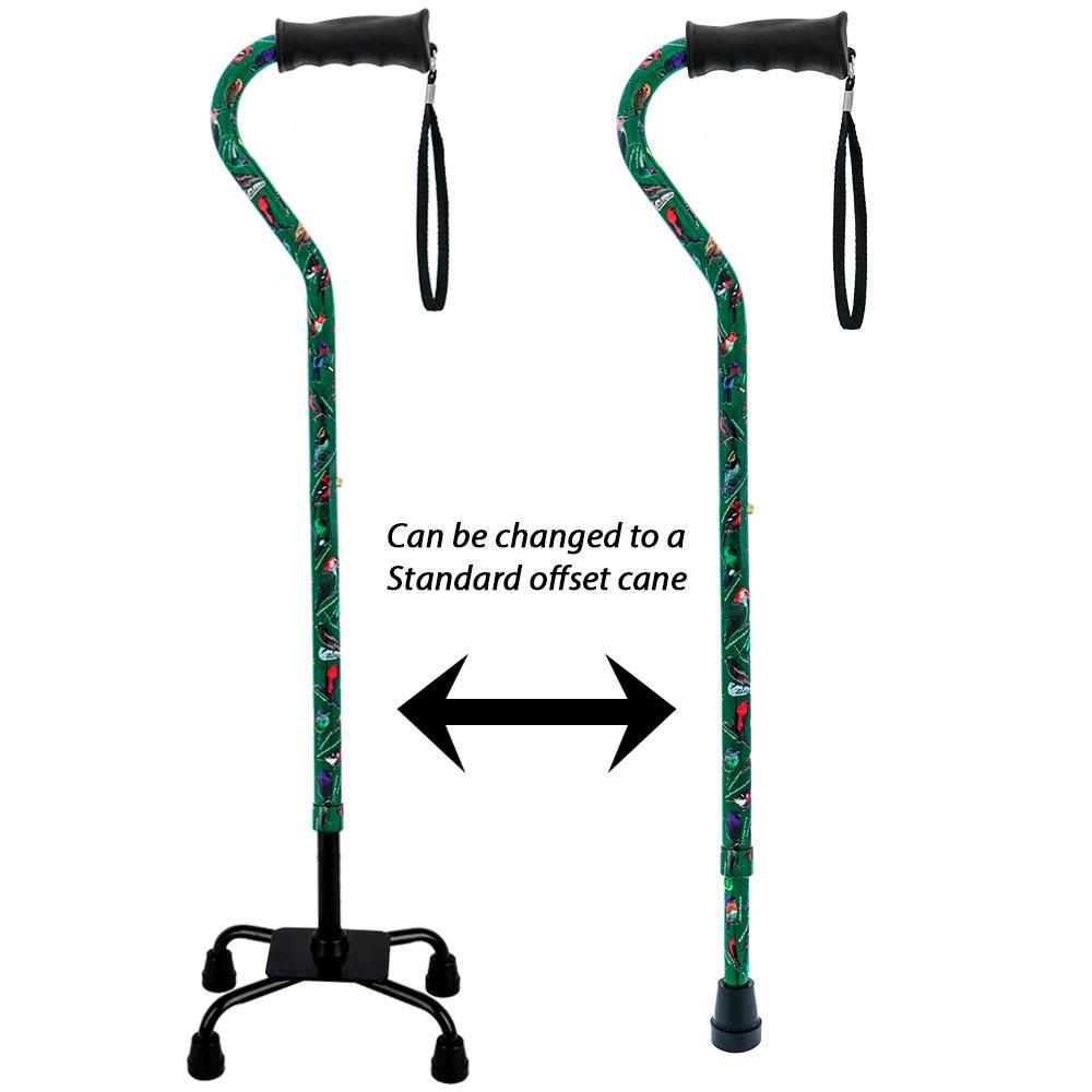 American Songbird Aluminum Convertible Quad Base Walking Cane - Adjustable Shaft Buy Online