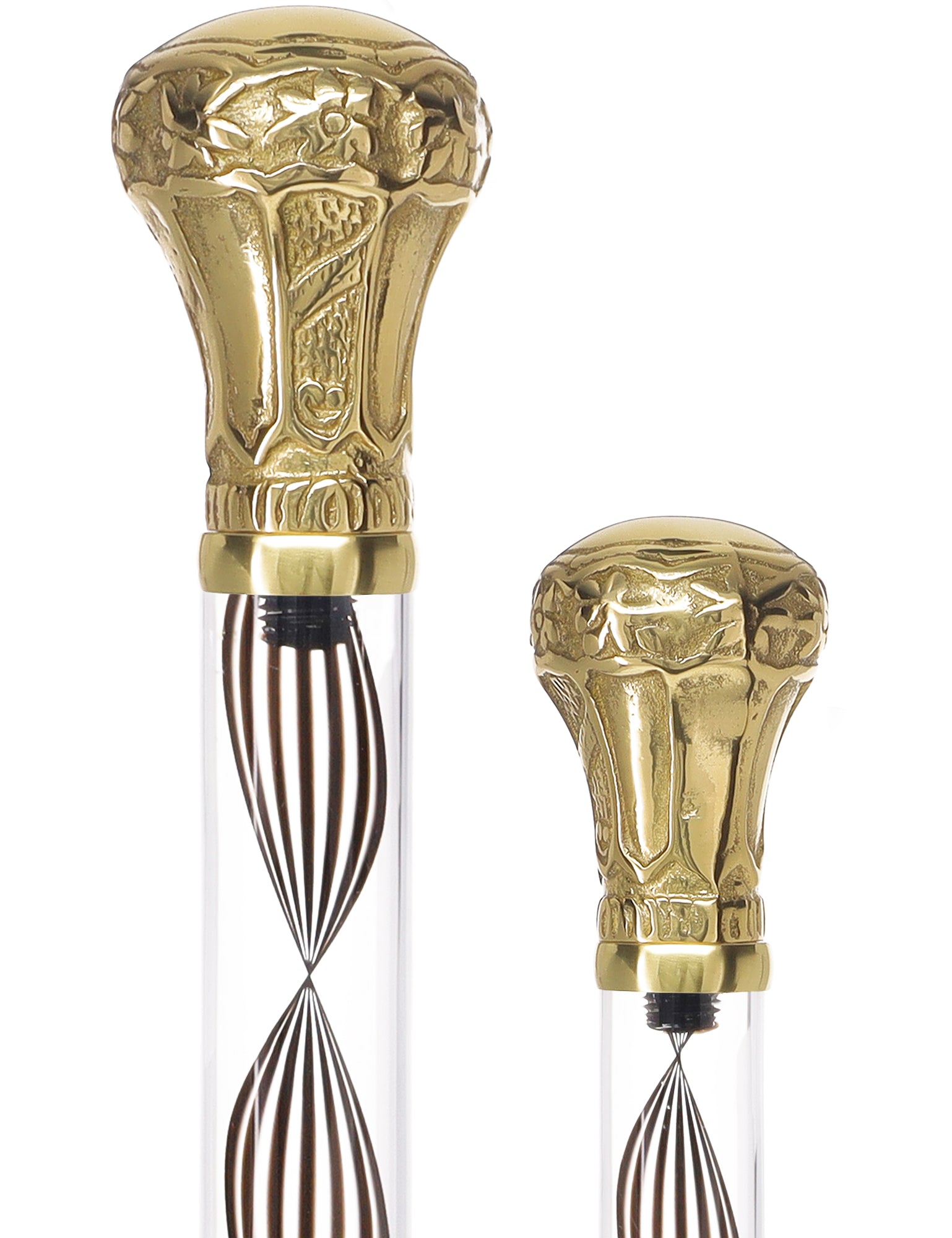 Crystal Elegance Brass Knob Cane with Invisible Acrylic Shaft Options Outlet Huge Surprise