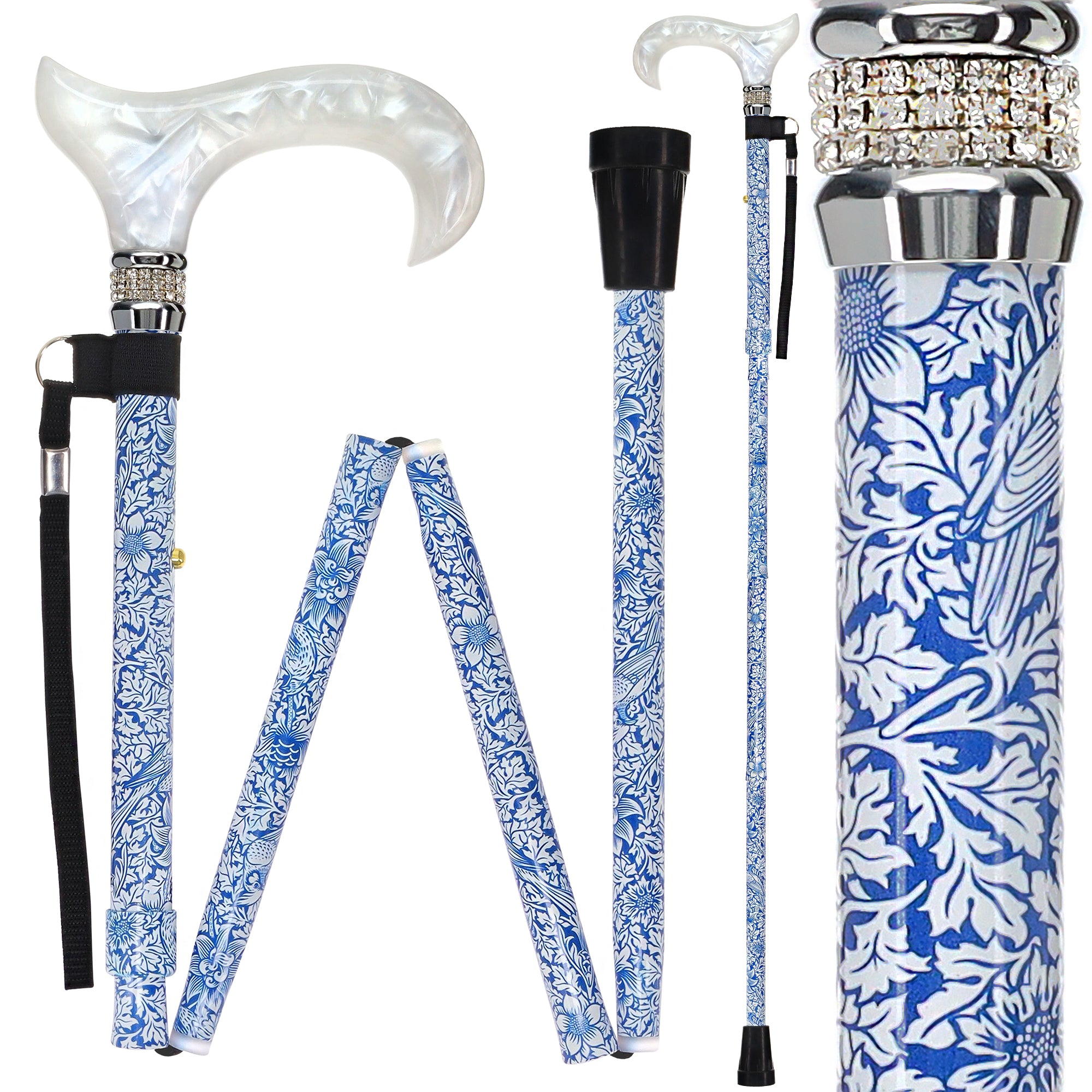 Songbird Harmony Rhinestone Pearlz: Designer Chic Folding Cane From China Sale Online