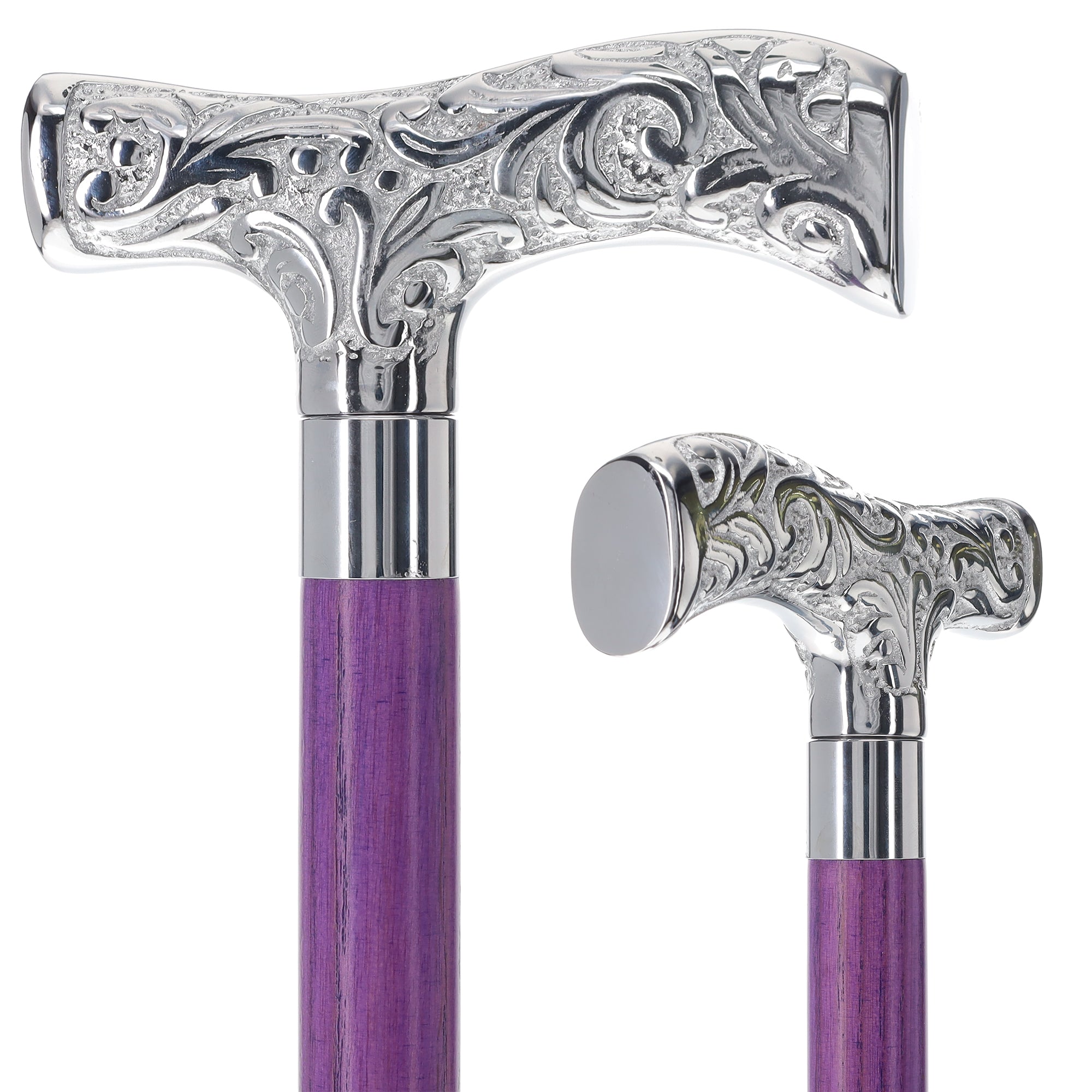 Exclusive Joker-Inspired Chrome T-Shape Cane: Stained Shaft Visit Sale Online