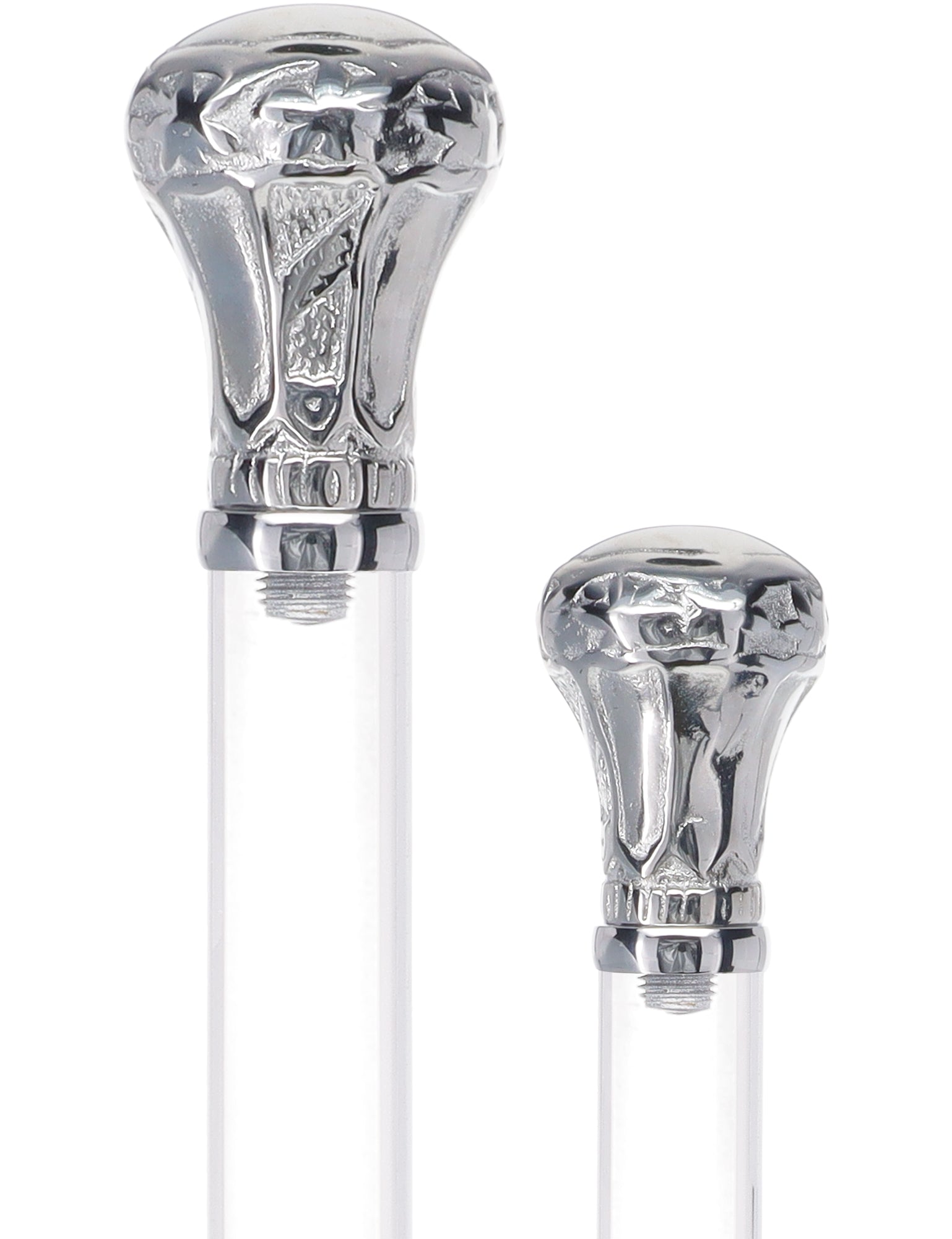 Crystal Elegance Chrome Knob Cane with Invisible Acrylic Shaft Options Excellent Online