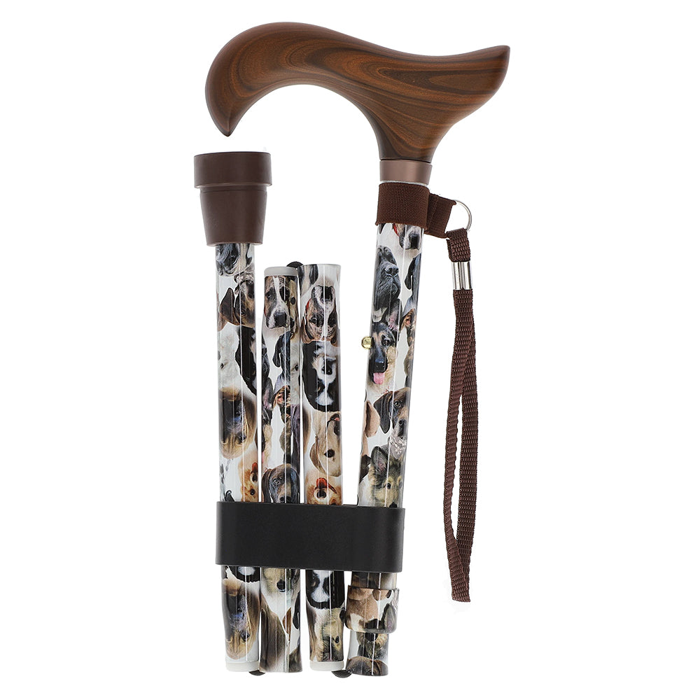 Dog Lovers: Designer Folding Adjustable Cane w/ Wooden Handle In China Cheap Pice