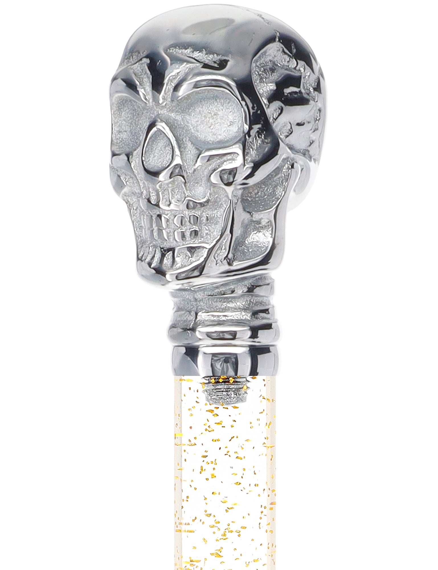 Crystal Elegance Chrome Skull Cane with Invisible Acrylic Shaft Options Free Shipping Perfect