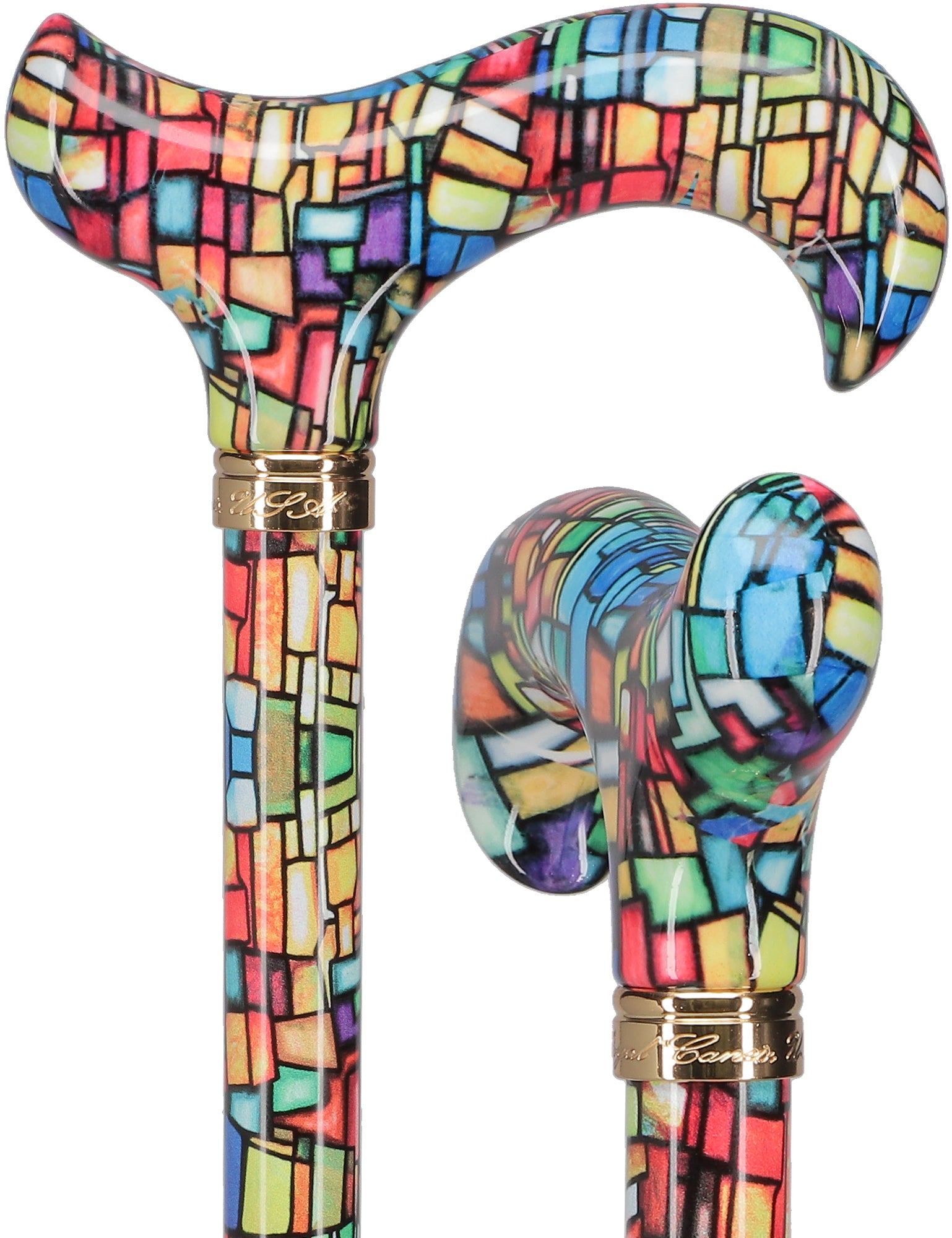 Mosaic Stained: Designer Adjustable Cane w/ Patterned Handle Sale 100% Guaranteed