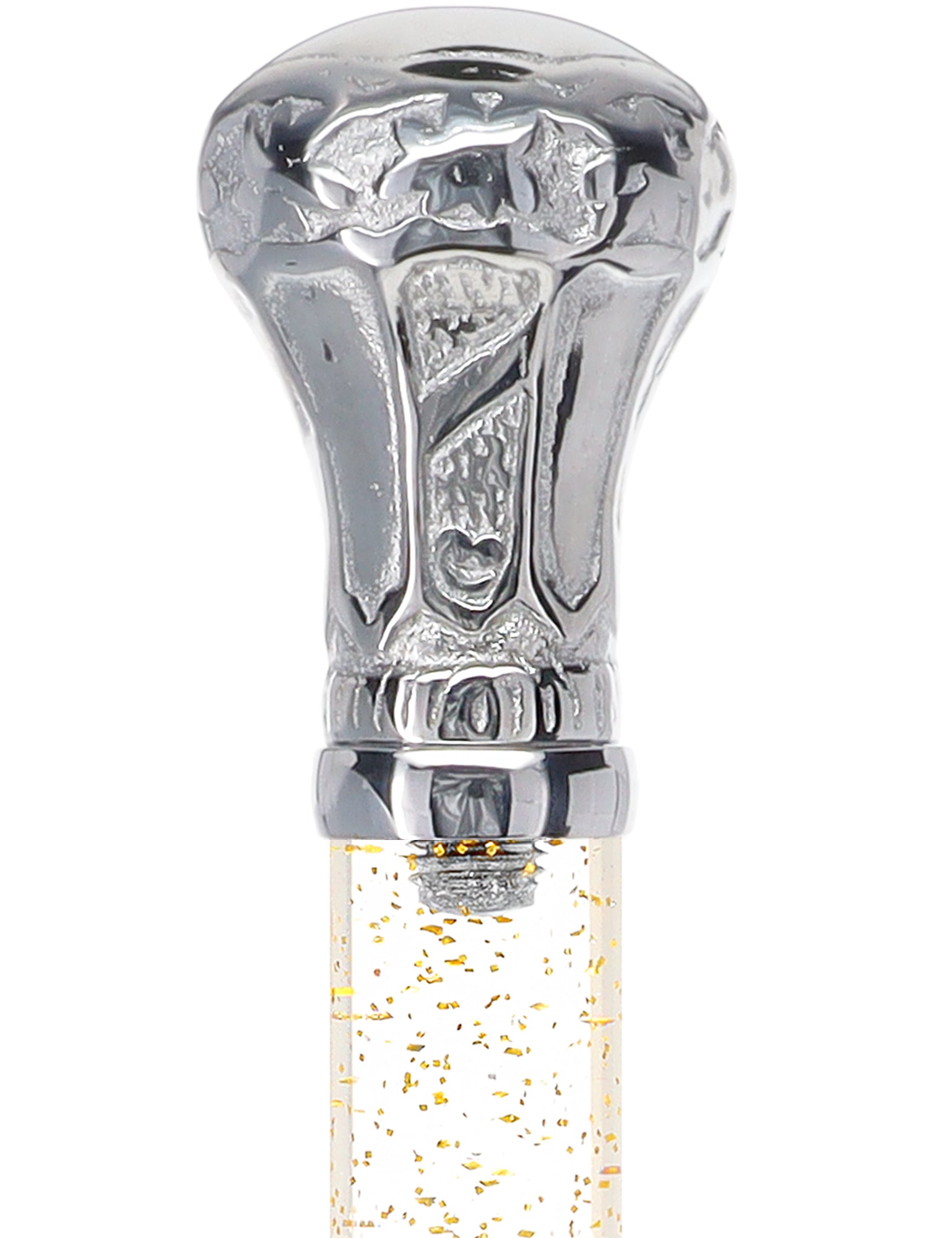 Crystal Elegance Chrome Knob Cane with Invisible Acrylic Shaft Options Excellent Online