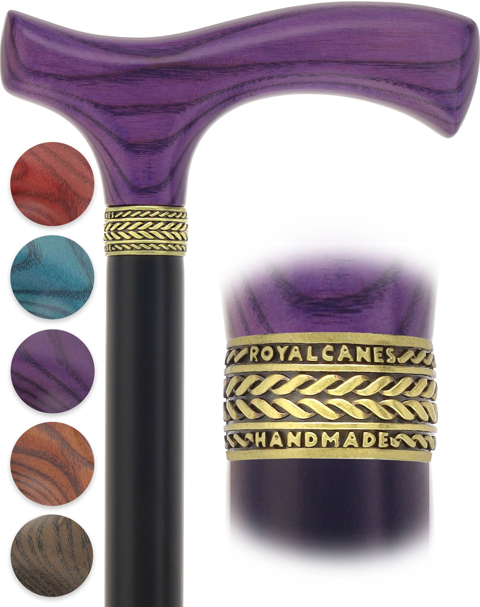 Royal Canes Comfort Fritz: Wood-Stained, Pewter Collar, 6 Color Options Cheap Sale Comfortable