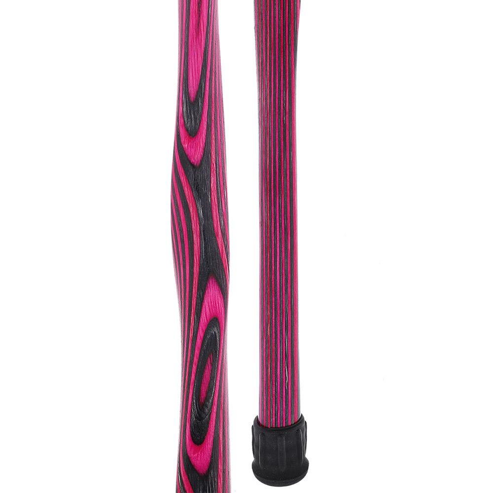 USA-Made Twisted Pink & Charcoal Cane: Vibrant Colorwood Laminate Free Shipping With Mastercard