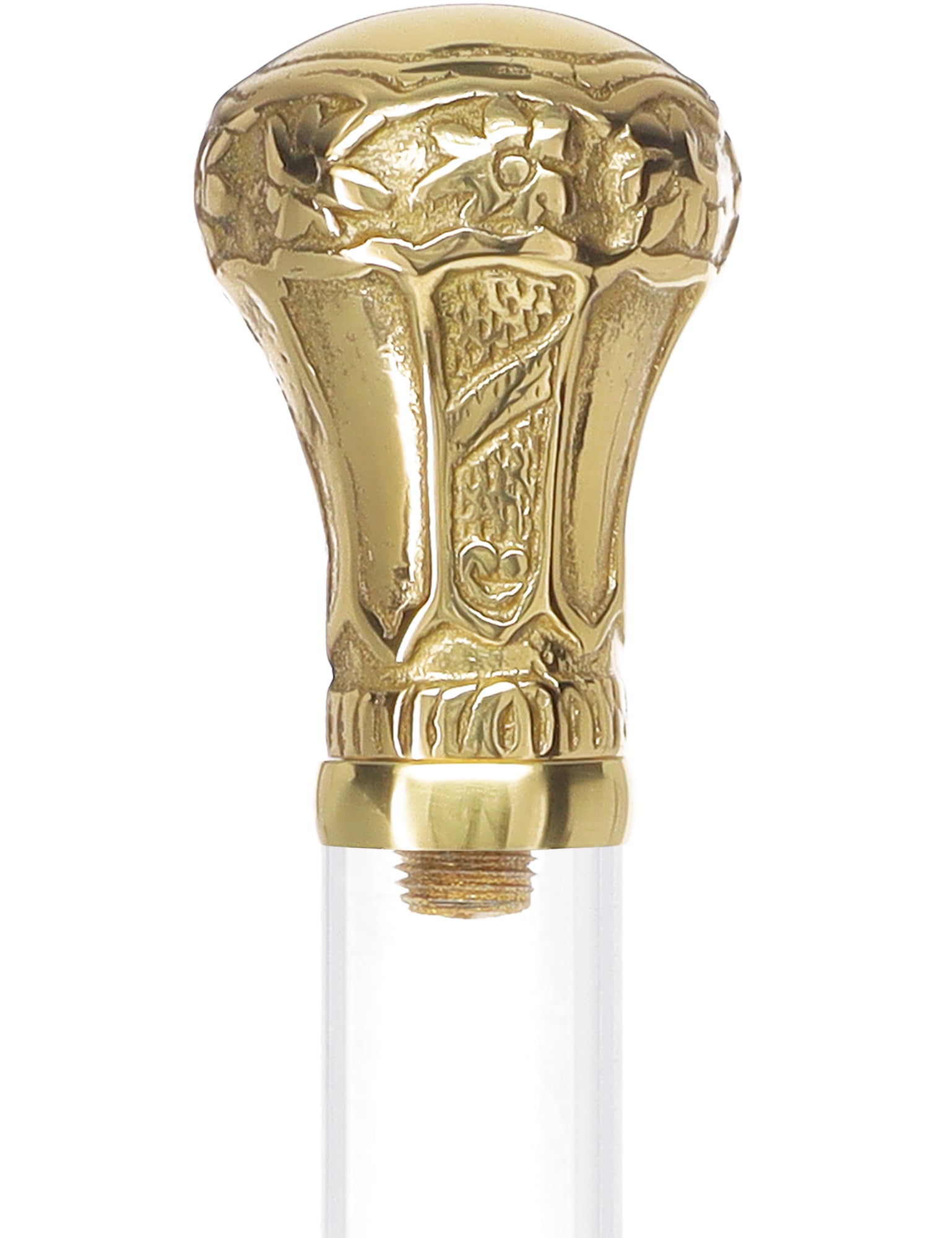 Crystal Elegance Brass Knob Cane with Invisible Acrylic Shaft Options Outlet Huge Surprise
