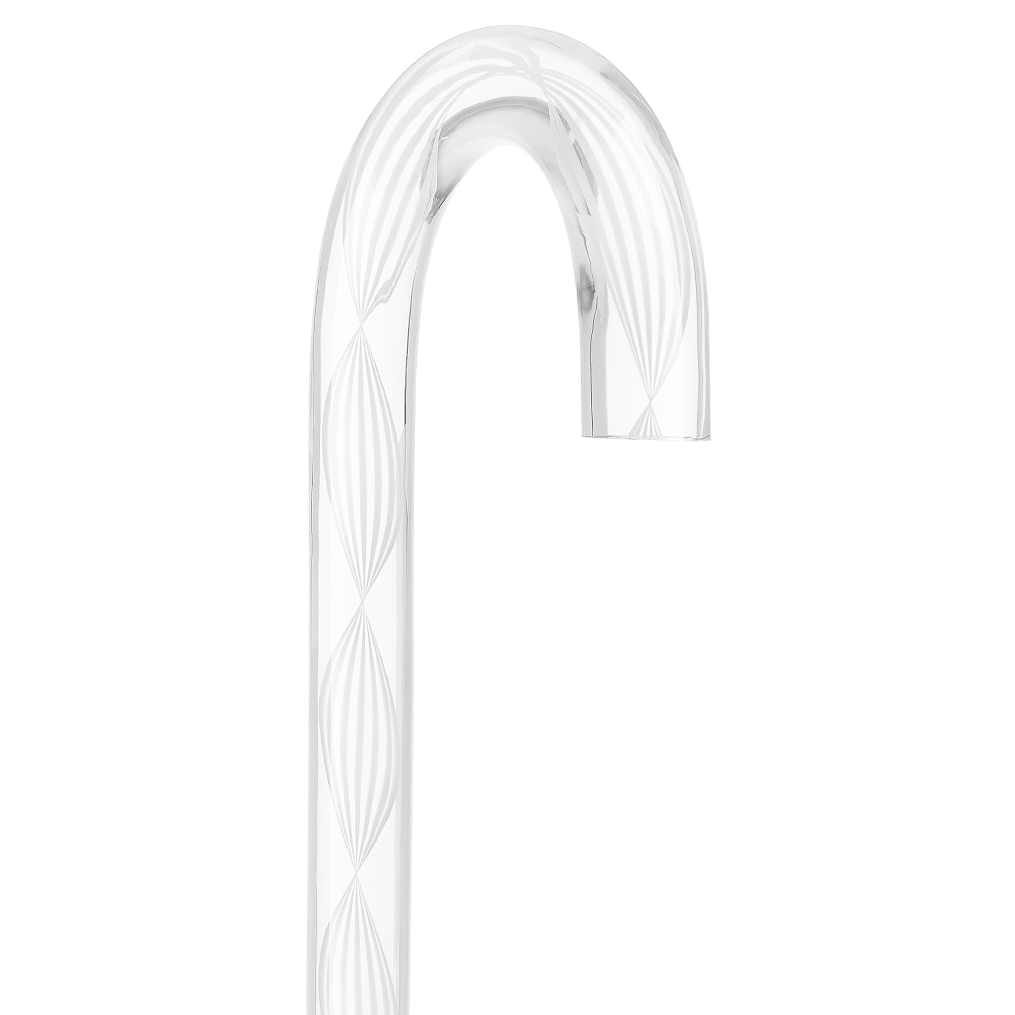 Alabaster Helix Cane: White Twists in Invisible Clear Shaft Cheap Sale Best Store To Get