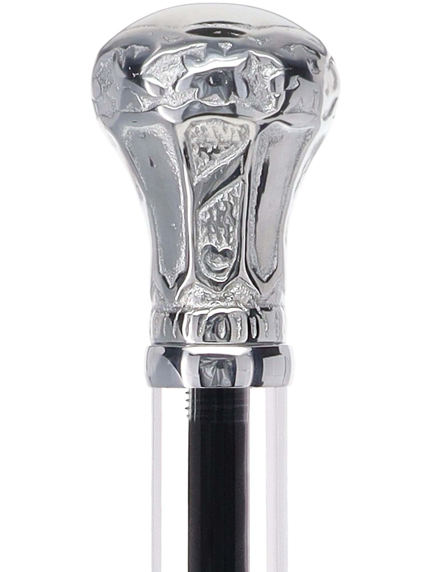 Crystal Elegance Chrome Knob Cane with Invisible Acrylic Shaft Options Excellent Online