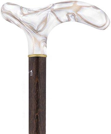 Scratch and Dent Cream Vanilla Swirl Walking Cane w/ Brown Beechwood Shaft V2394 Cheap Online