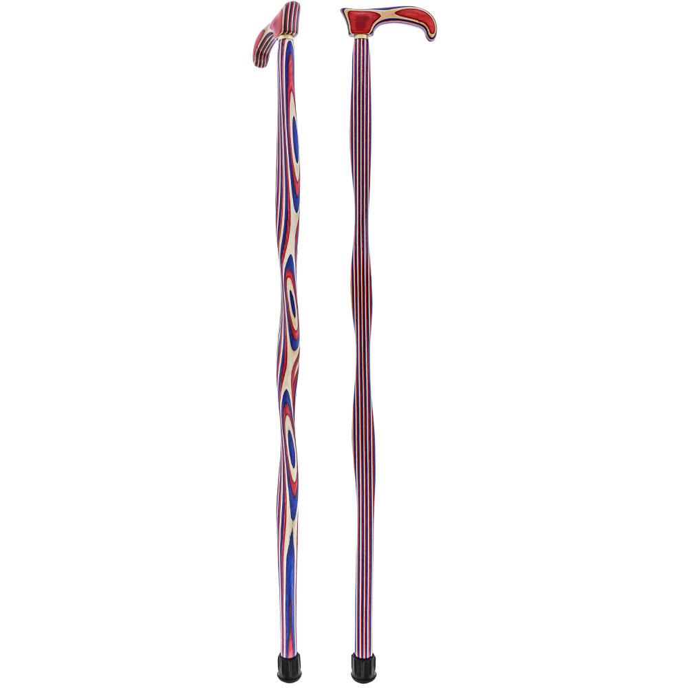 USA-Made Patriotic Twist Cane: Red, White & Blue Laminate Online Shop From China