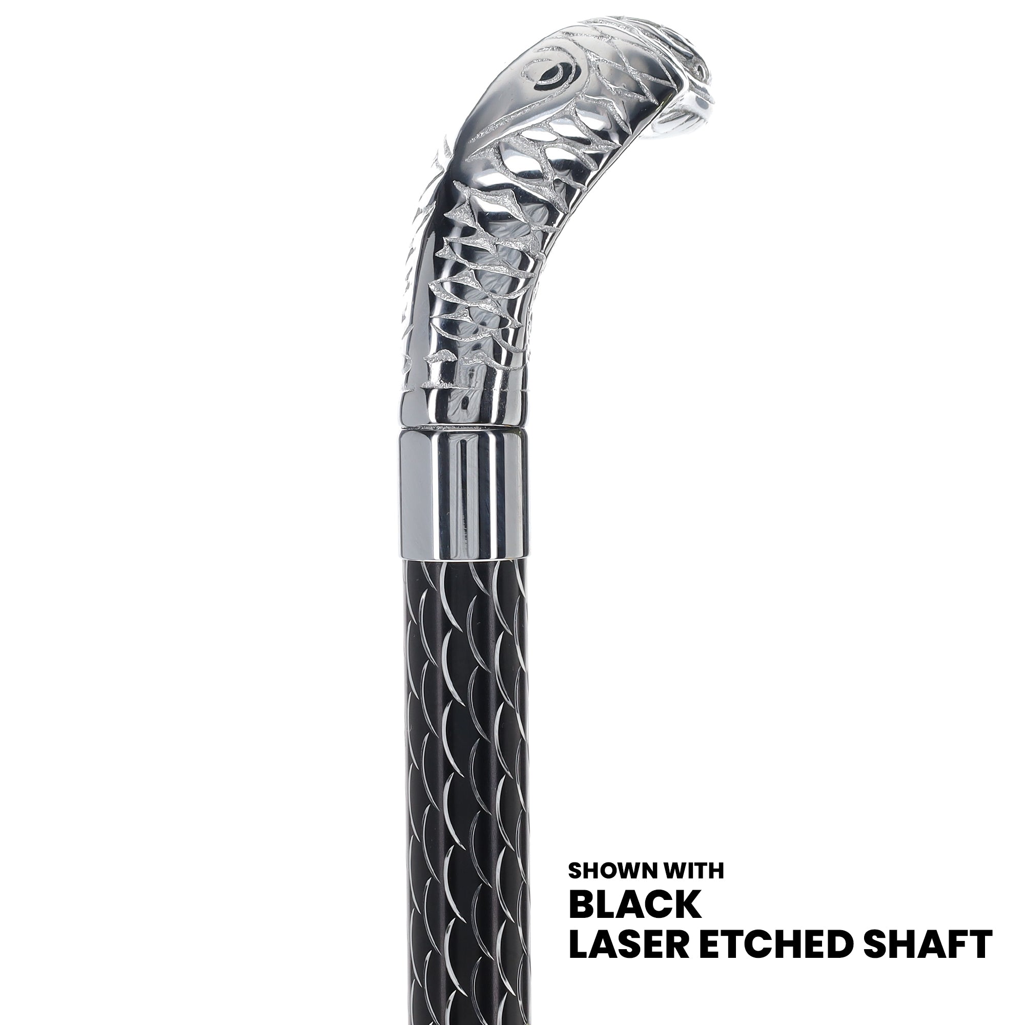 Snake Premium Chrome Brass Cane: Laser-Etched Custom Shaft Countdown Package