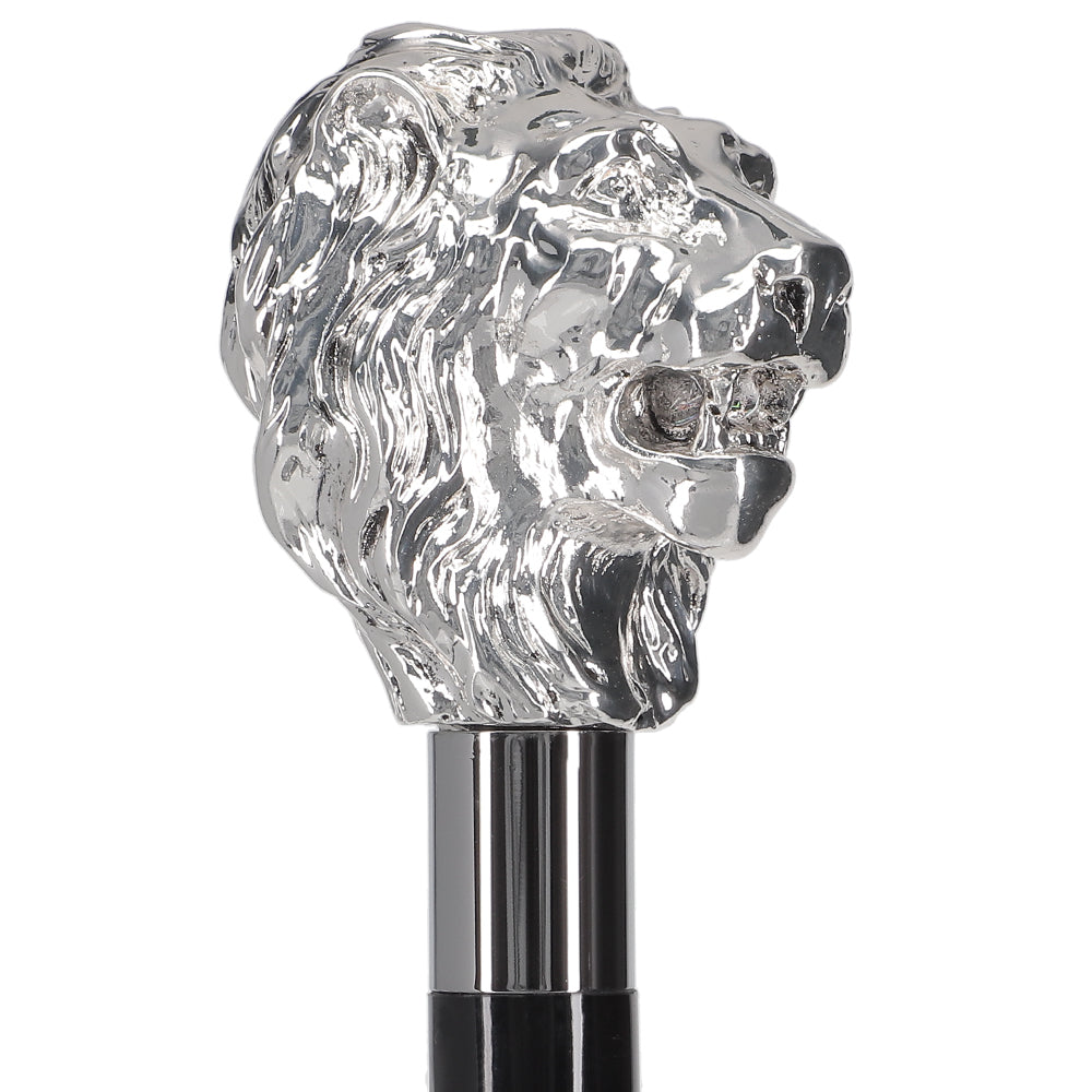 Italian Luxury: Majestic Lion Head Walking Stick, 925r Silver Cheap Sale Footlocker Finishline