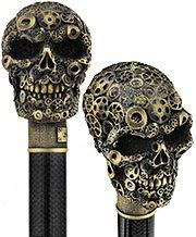 French Steampunk Gears & Skull Cane: Carbon Fiber by 2 Saints Cheap Sale Countdown Package