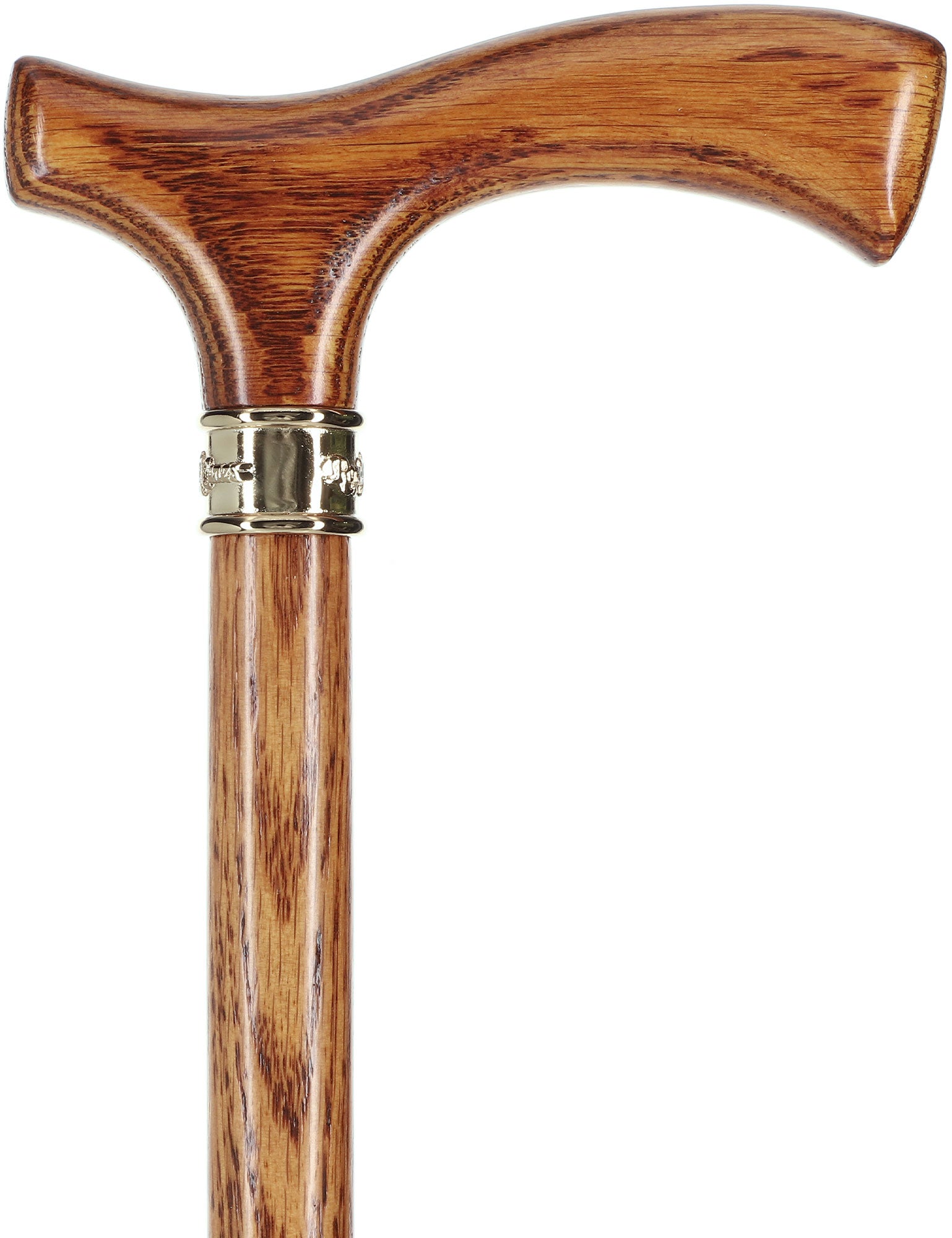 Elegant Slim-Line Oak Fritz Cane with Brass Collar Discount Latest Collections