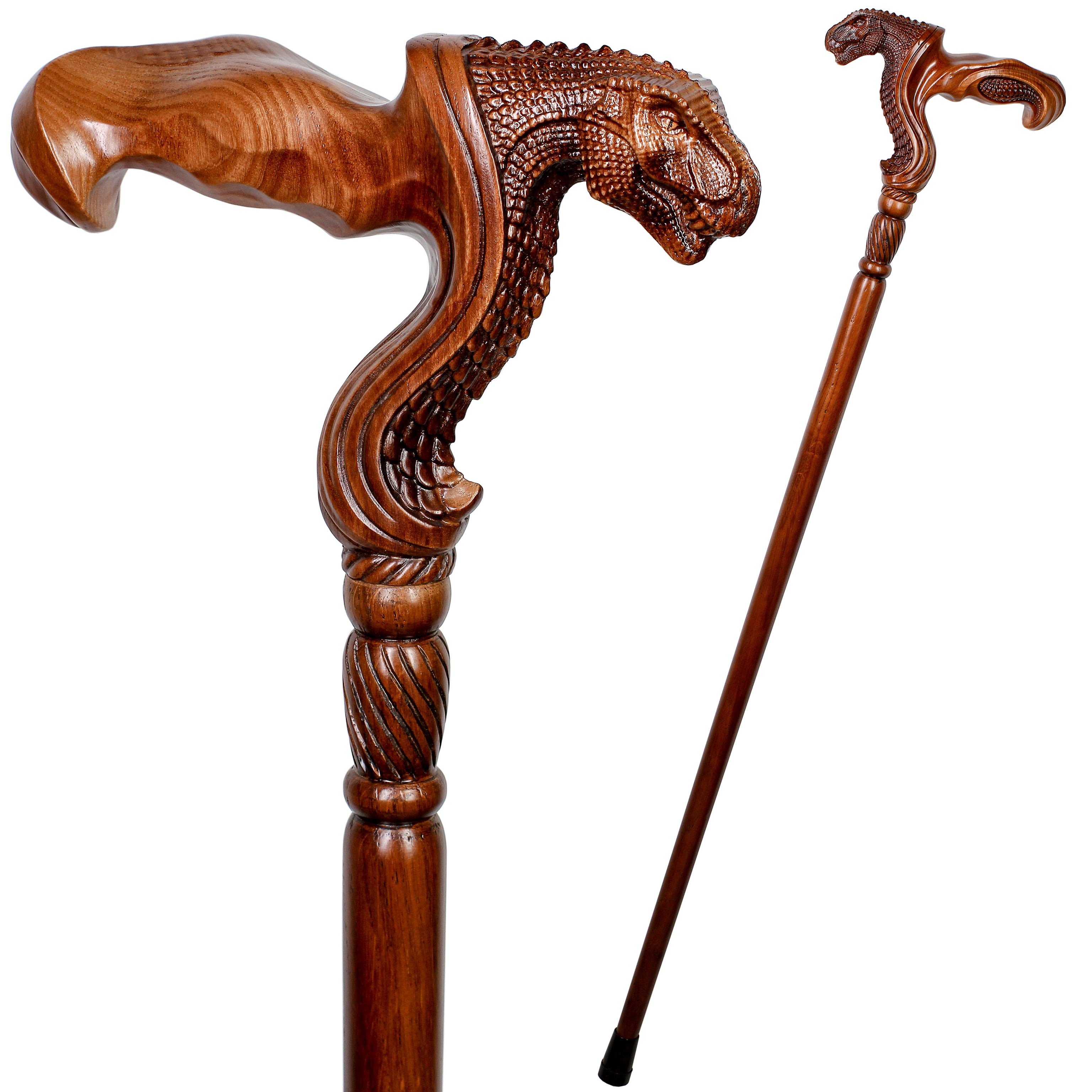 T-Rex Dinosaur: Intricate Hand-Carved, Ergonomic Grip Cane Free Shipping Factory Outlet