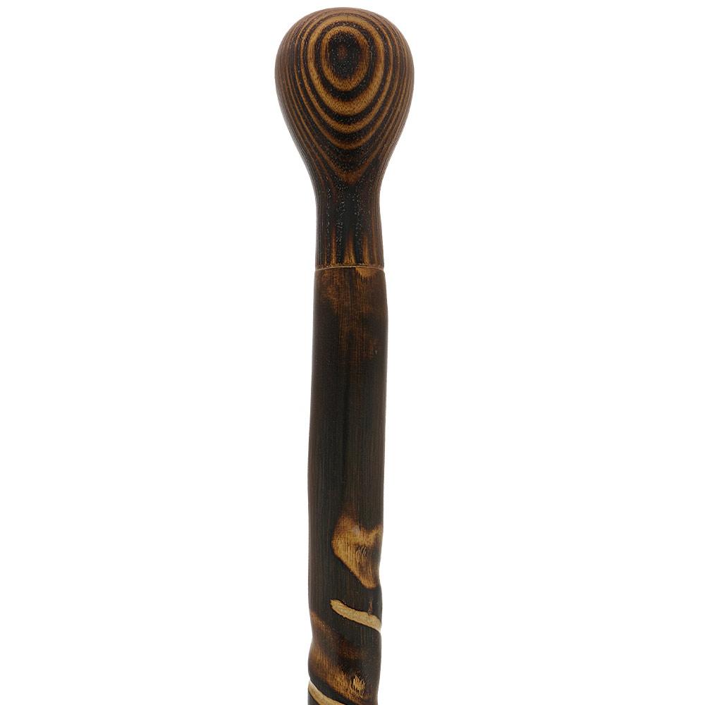 Exquisite Hand-Carved Spiral Walking Stick - Chestnut Free Shipping Classic