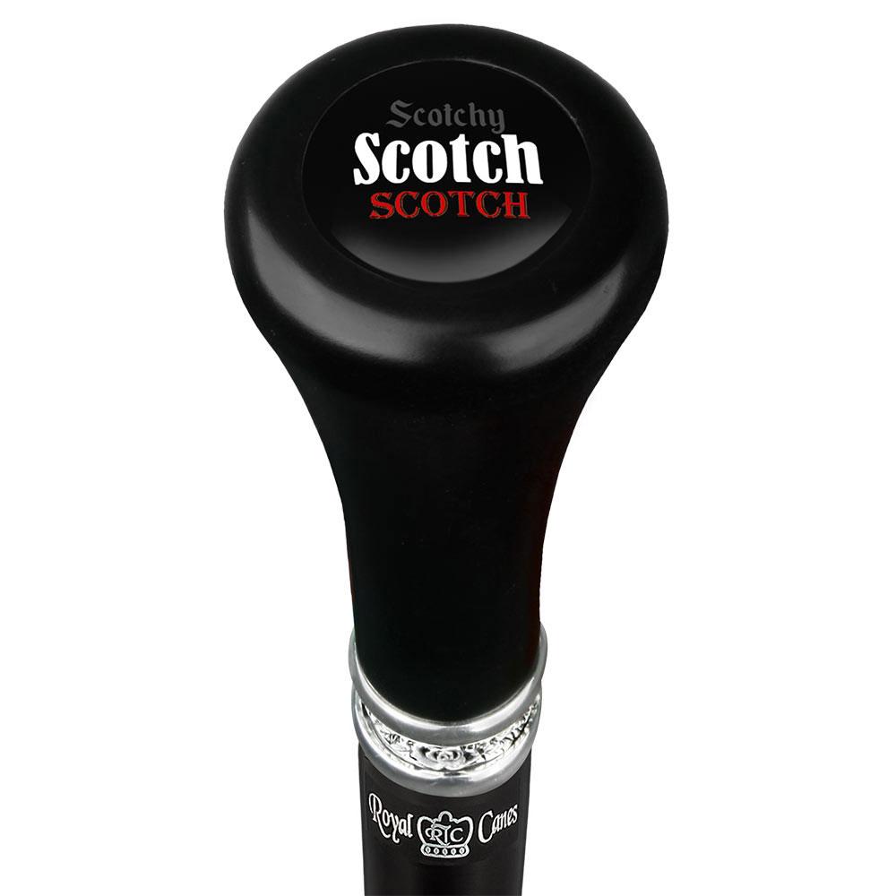 Scotchy Scotch Top Walking Stick w/ Black Beechwood Shaft & Pewter Collar Free Shipping Popular