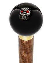 Dreary Red Eyed Skull Black Round Knob Cane w/ Custom Color Ash Shaft & Collar Buy Cheap Footlocker Finishline