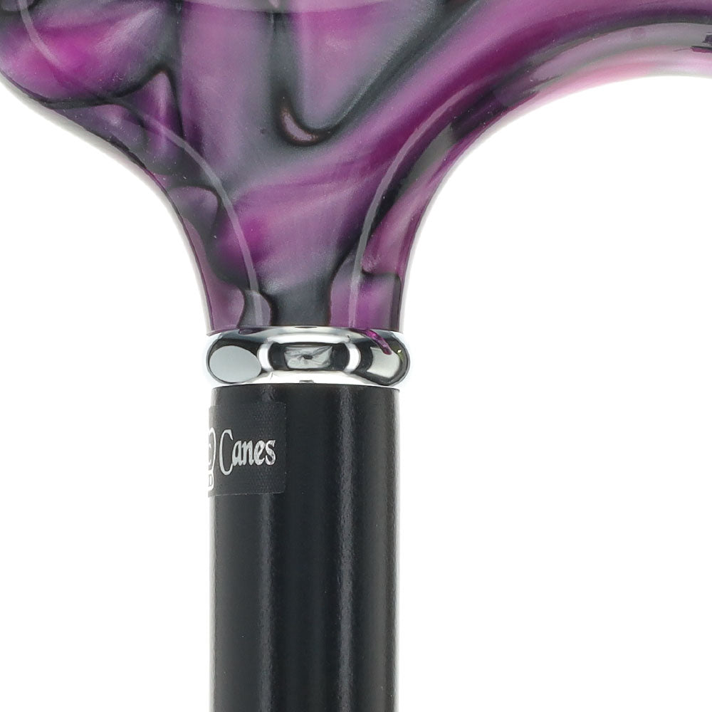 Scratch and Dent Vivid Purple Swirl Derby Cane: Pearlescent Acrylic V3459 Huge Surprise