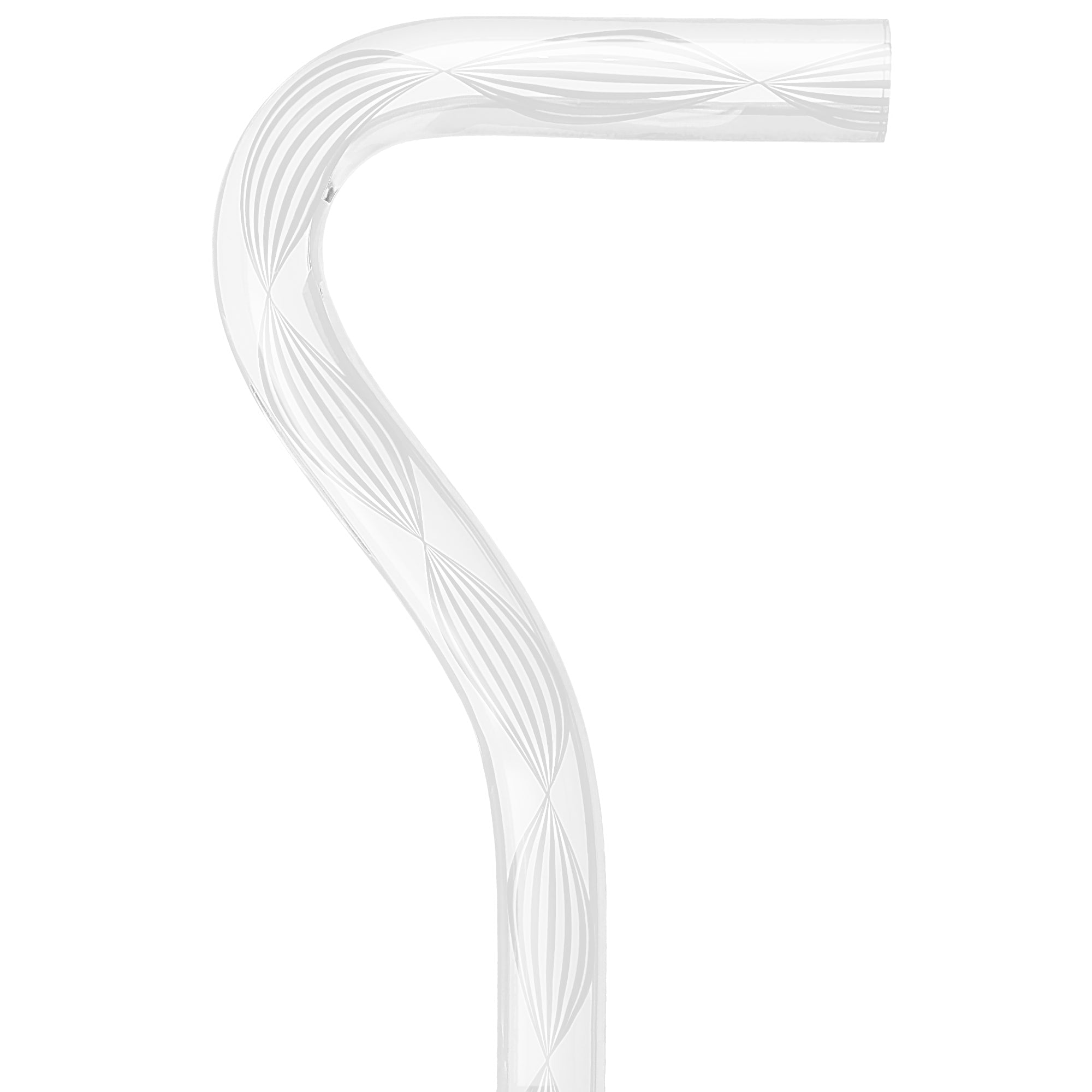 Alabaster Helix Cane: White Twists in Invisible Clear Shaft Cheap Sale Best Store To Get