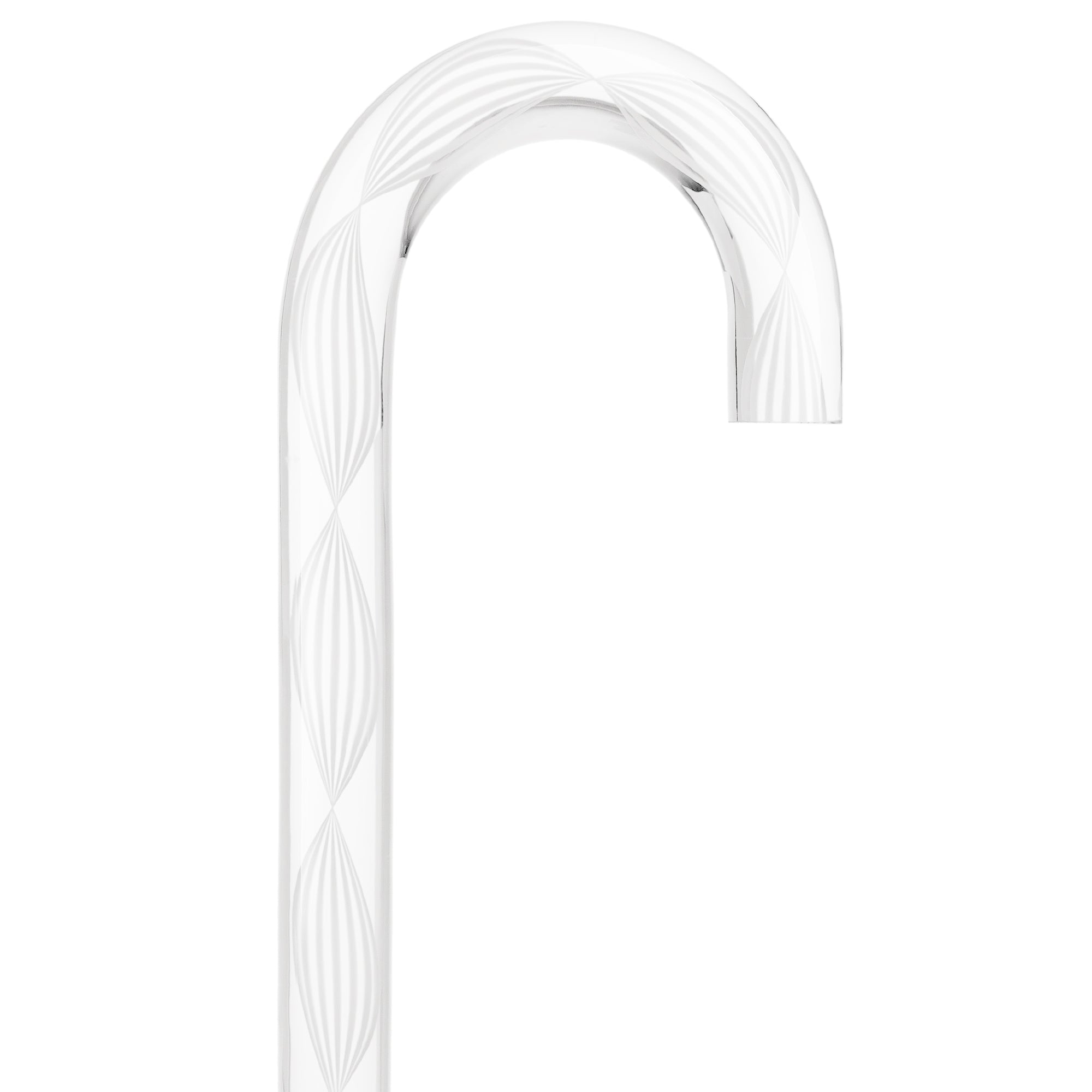 Alabaster Helix Cane: White Twists in Invisible Clear Shaft Cheap Sale Best Store To Get