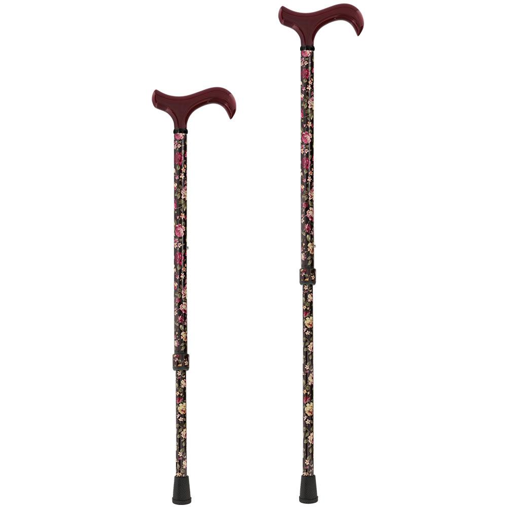 Dark Floral Derby Cane: Adjustable Carbon Fiber Buy Cheap Low Cost