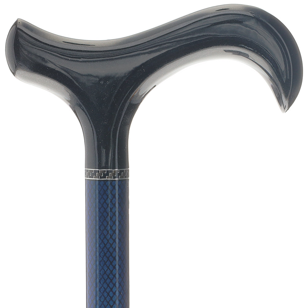 Carbon Fiber Blue Mesh Derby: Adjustable Walking Cane Buy Cheap Authentic